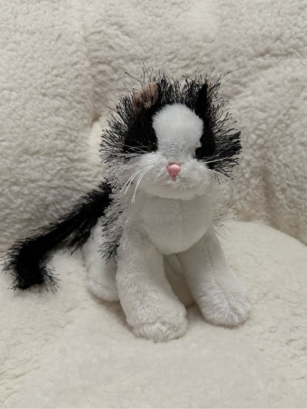 Webkinz black white kitty plushie